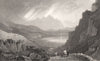 Llyn Gwynant, Caernarfonshire, Wales, by Henry Gastineau. Snowdonia 1835 print