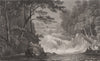 Rhaeadr Ewynnol (Swallow Falls), near Capel Curig. Gastineau. Snowdonia 1835