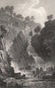 Fall of the Conwy, Caernarfonshire, Wales, by Henry Gastineau. Snowdonia 1835