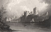 Pembroke Town, and Castle, Wales, by Henry Gastineau 1835 old antique print