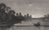 Pembroke, Looking West, Wales, by Henry Gastineau 1835 old antique print