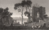 Remains of St. Dogmael's Abbey, Pembrokeshire, Wales, by Henry Gastineau 1835