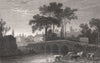 Llanblethian, Glamorganshire, Wales, by Henry Gastineau 1835 old antique print