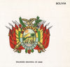 BOLIVIA FLAGS. Arms 1958 old vintage print picture