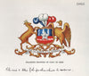 CHILE FLAGS. Coat of Arms 1958 old vintage print picture
