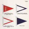 CUBA FLAGS. Naval division 2nd in Command/Commander. Senior Officer 1958 print