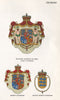 DENMARK FLAGS. Arms. King's, Queen's & Crown Prince's StandardS 1958 old print