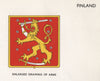 FINLAND FLAGS. Arms 1958 old vintage print picture