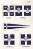 GREECE ROYAL FAMILY STANDARDS FLAGS HM King/Queen HRH Crown Prince Pendant 1958