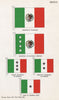 MEXICO FLAGS. President's Standard. Secretary of National Defence 1958 print