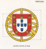 PORTUGAL FLAGS. Badge 1958 old vintage print picture