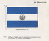 EL SALVADOR FLAGS. The President's Flag 1958 old vintage print picture