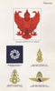 THAILAND FLAGS. Garuda. Chakra. Helmet & Anchor. Navy Army 1958 old print
