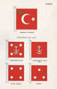 TURKEY NAVY FLAGS. President's Standard. Commander. Admiral 1958 old print