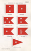 TURKEY NAVY FLAGS. Admiral. Commodore. Captain. Commander 1958 old print