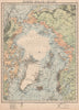 NORTH POLAR CHART. Shows explorers' routes. Nansen 1895. JOHNSTON 1895 old map