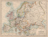 EUROPE POLITICAL. Austria-Hungary. United Sweden & Norway. JOHNSTON 1895 map