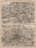 LONDON & MANCHESTER. Environs. Lancs Cheshire Middx Surrey JOHNSTON 1895 map