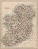IRELAND. Showing counties. Undersea telegraph cables.  JOHNSTON 1895 old map
