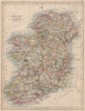 IRELAND. Showing counties. Undersea telegraph cables.  JOHNSTON 1895 old map