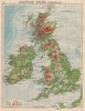 BRITISH ISLES RELIEF. Showing isotherms in January & July. JOHNSTON 1895 map