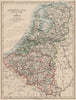 BENELUX.Netherlands Belgium Luxemburg. Holland.  JOHNSTON 1895 old antique map