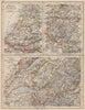 BENELUX/SWITZERLAND. Amsterdam Rotterdam Brussel environs. JOHNSTON 1895 map