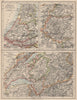 BENELUX/SWITZERLAND. Amsterdam Rotterdam Brussel environs. JOHNSTON 1895 map