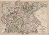 SOUTHERN GERMANY. Bavaria Wurtemberg Saxony Alsace German Lorraine 1895 map