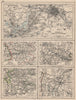 GERMANY CITIES Berlin Dresden Stuttgart Munich JOHNSTON 1895 old antique map