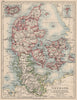 DENMARK SLESVIG-HOLSTEN. Prussian Schleswig-Holstein. JOHNSTON 1895 old map
