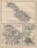 MALTESE ISLANDS. Malta Gozo. Valetta city town plan. +Venice.JOHNSTON 1895 map
