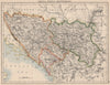 BOSNIA SERVIA MONTENEGRO. Balkans Serbia Croatia Herzegovina.JOHNSTON 1895 map