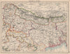 BRITISH INDIA NE. Bengal Nepal Bhutan Calcutta Bangladesh. JOHNSTON 1895 map