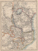 COLONIAL EAST AFRICA. German/British/Portuguese East Africa. Tanzania 1895 map