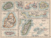 AFRICAN ISLANDS.Mauritius Madagascar Madeira Canaries St Helena 1895 old map