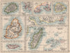 AFRICAN ISLANDS.Mauritius Madagascar Madeira Canaries St Helena 1895 old map