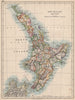 NORTH ISLAND NEW ZEALAND. Showing counties telegraph cables. JOHNSTON 1895 map