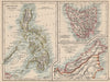 EAST ASIA. Philippines Tasmania North Borneo Brunei Sarawak. JOHNSTON 1895 map