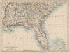 USA DEEP SOUTH. Florida South Carolina Georgia Alabama Mississippi USA 1895 map