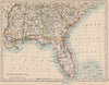 USA DEEP SOUTH. Florida South Carolina Georgia Alabama Mississippi USA 1895 map