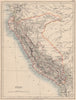 PERU. Border as before Peru-Ecuador war (1941). JOHNSTON 1895 old antique map