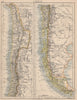 CHILE. Patagonia Cape Horn Tierra del Fuego. Steamship routes. JOHNSTON 1895 map