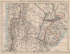 URUGUAY PARAGUAY NORTH ARGENTINA. River Plate States Chile. JOHNSTON 1895 map