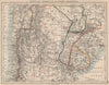 URUGUAY PARAGUAY NORTH ARGENTINA. River Plate States Chile. JOHNSTON 1895 map