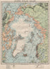 NORTH POLAR CHART. Shows explorers' routes. Nansen 1895. JOHNSTON 1900 old map