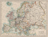 EUROPE POLITICAL. Austria-Hungary. United Sweden & Norway. JOHNSTON 1900 map