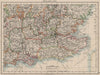 SOUTH EAST ENGLAND. Home counties. Thames valley & estuary.  JOHNSTON 1900 map
