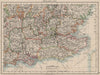 SOUTH EAST ENGLAND. Home counties. Thames valley & estuary.  JOHNSTON 1900 map