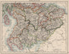 SOUTH SCOTLAND. Dumfries Galloway Lothian Borders Lanark Ayr.JOHNSTON 1900 map